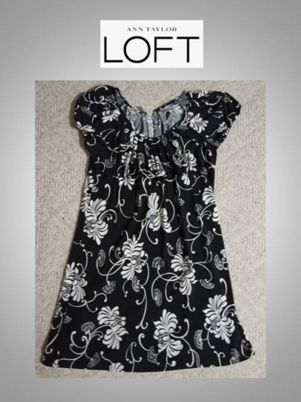 Ann Taylor Loft Petites petite dress size 8P black white